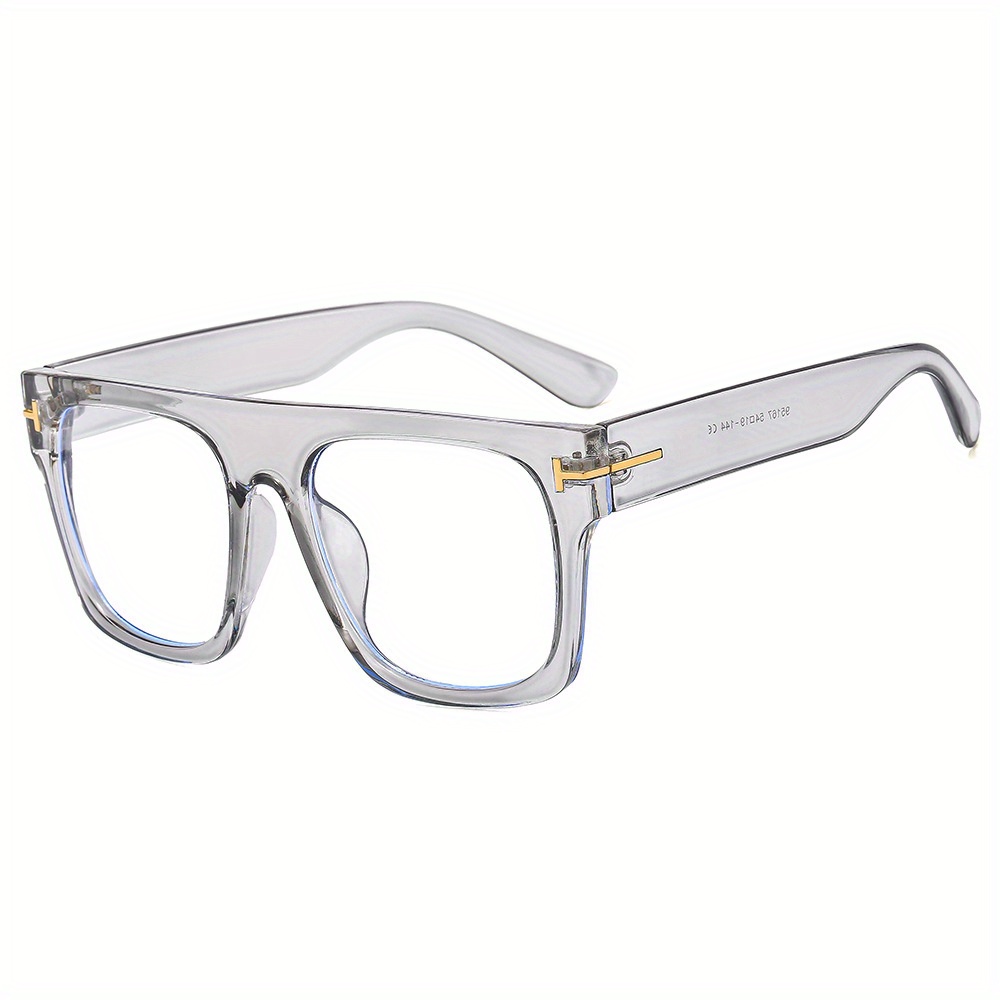 Men's Square Flat Mirror Myopia Glasses Anti Light PC Spectacles