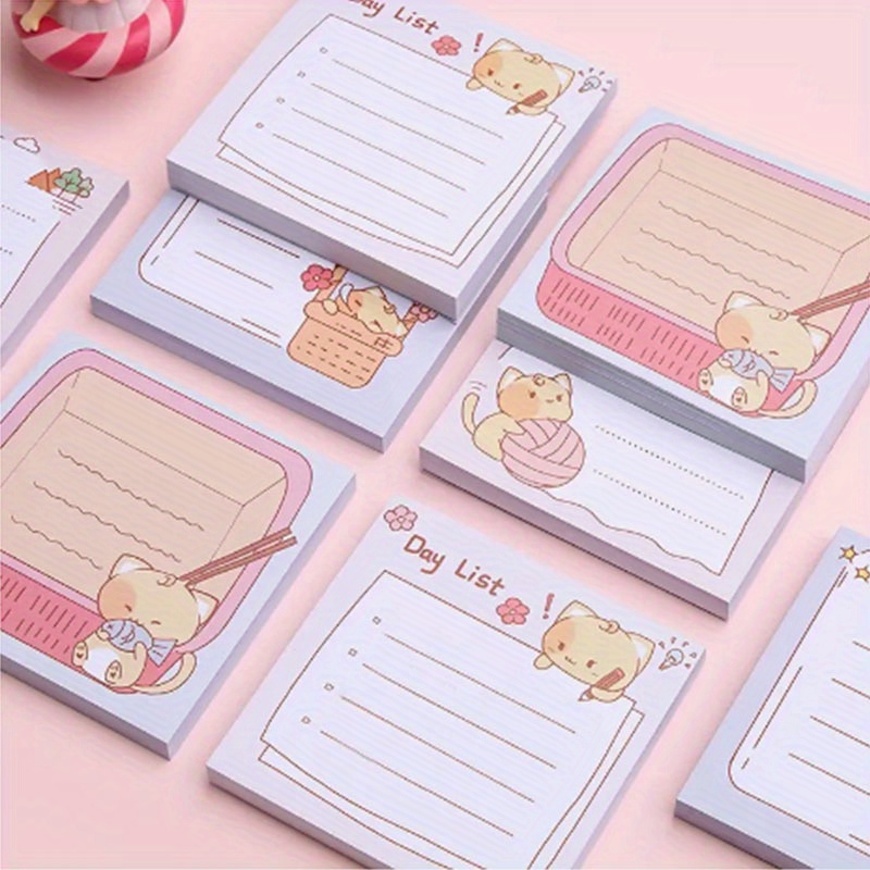 Cute Cartoon Girl Heart Sticky Notes Perfect Students Office - Temu