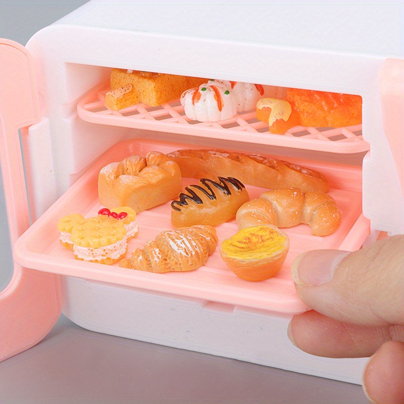 12pcs Miniature Simulation Food Roast Duck Croissant Mickey Head Egg