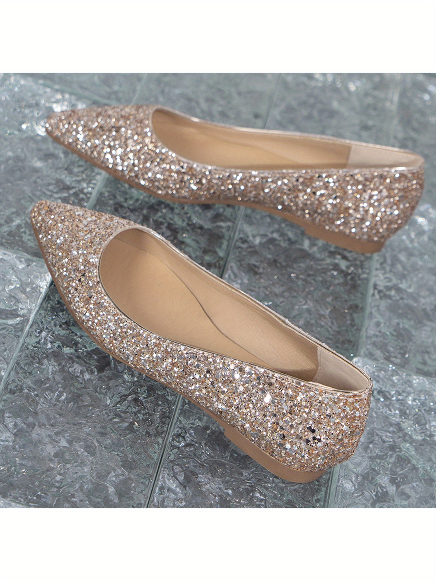 Pointed clearance glitter flats