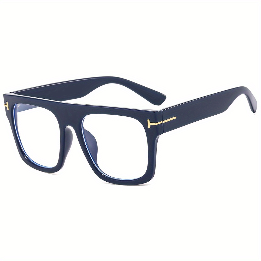 Men's Square Flat Mirror Myopia Glasses Anti Light PC Spectacles