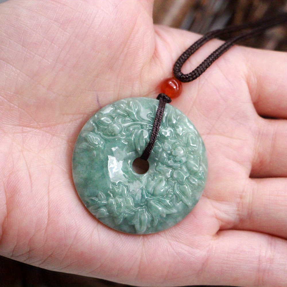 Jade Pendant Jade Flower Opens Wealth And Peace Buckle Jade Pendant