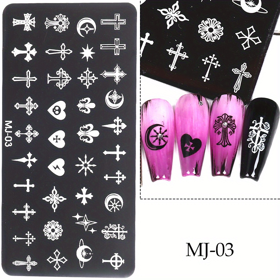 Y2k Heart, Leaf, Snake, And Skull Nail Art Stamping Plate - 3d Stencil Mold  For French Tips And Printing Tools - Temu Latvia