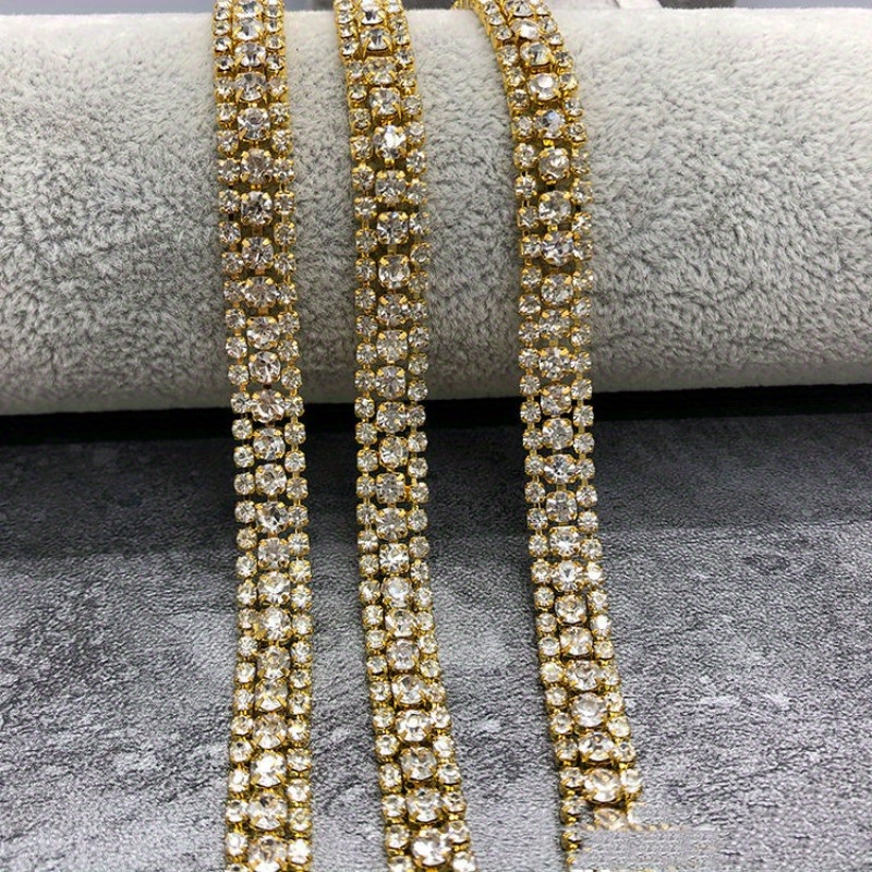 1 Yard Crystal Rhinestone Close Cup Chain Trim Claw Chain Jewelry