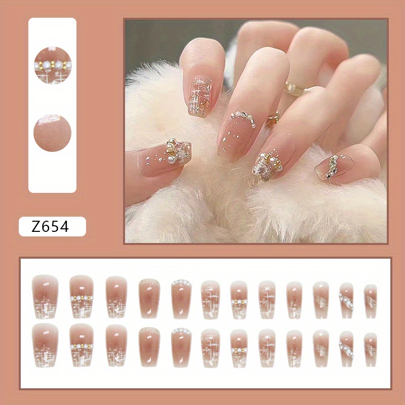 Spring Small Fragrance Style Pearl Nail Art - Temu Australia