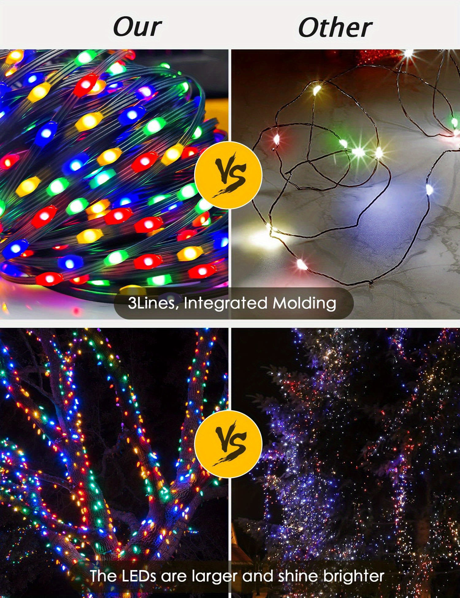 1 set 400 led christmas lights 164ft outdoor string lights plug in fairy lights green wire with remote timer 8 lighting modes decorations lights for tree xmas indoor wedding garden multi colored warm white cool white details 14