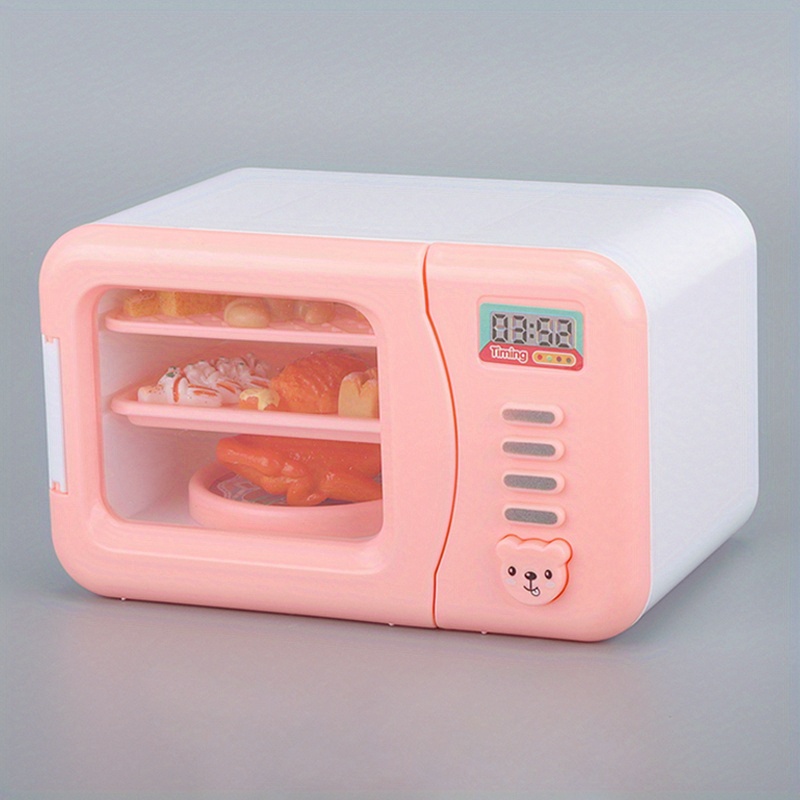 1pc Mini House Microwave Oven Toy Simulation Kitchen Appliance Model Toy  (Pink) 