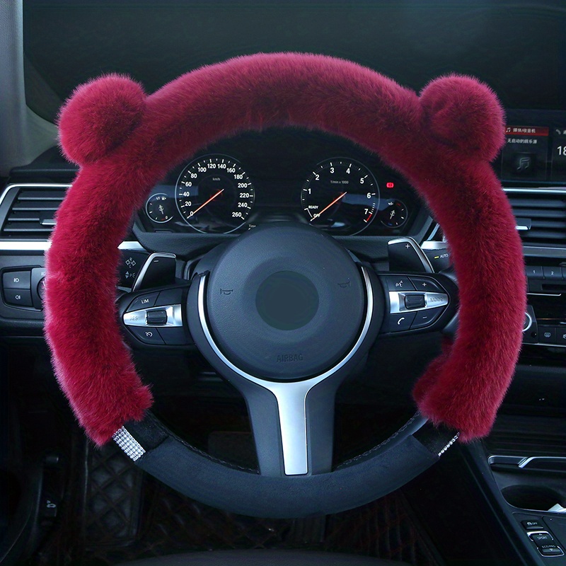 Nuovo Coprivolante Auto Universale In Peluche Borchie Moda - Temu Italy