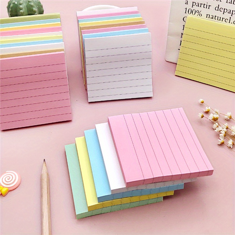 Pastel Sticky Notes Lined Sticky Pads Lined Sticky Note Pads Temu
