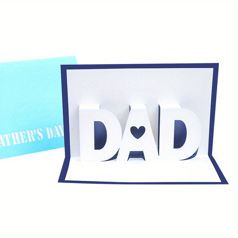 Father's Day 3d Greeting Card Dad Laser Hollow Small Card Temu