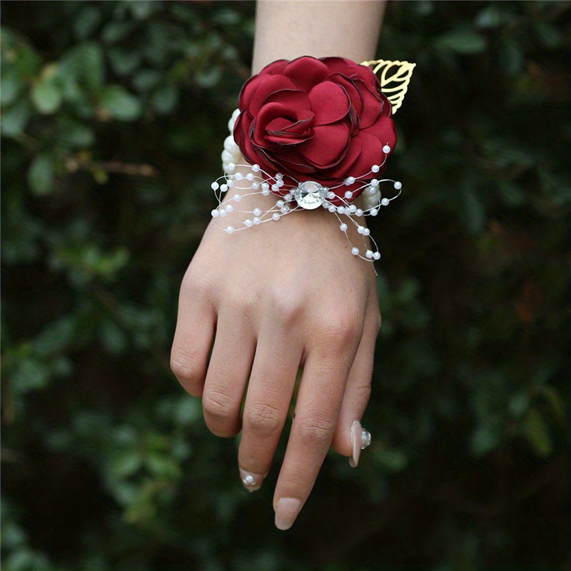 Wedding Girl's Wrist Corsage Bracelets Bride Bridesmaid - Temu Germany