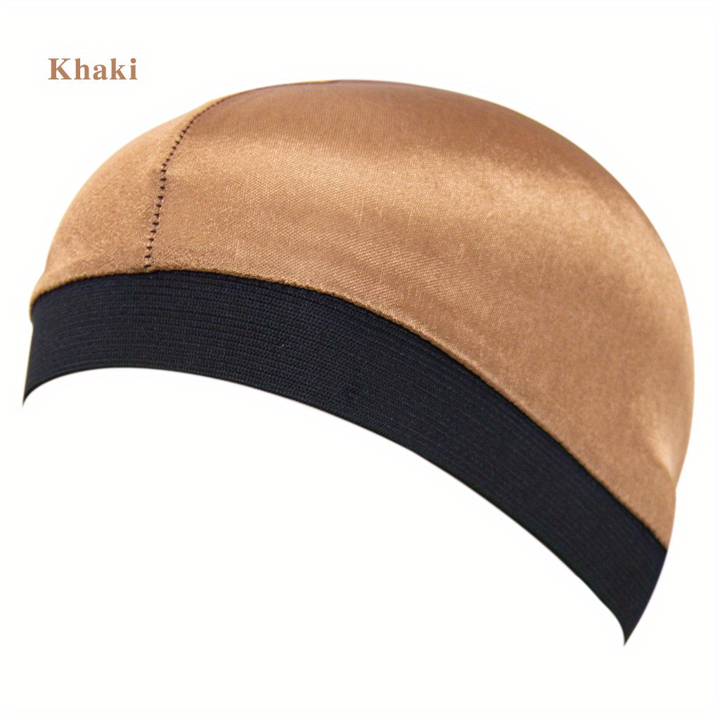 Beige Color Fashionable Caps For Men Wig Caps, Wig Hair Net, Men's Dome Work Stretchy Breathable Casual Knitted Wide Brim Elastic Round Wave Shower