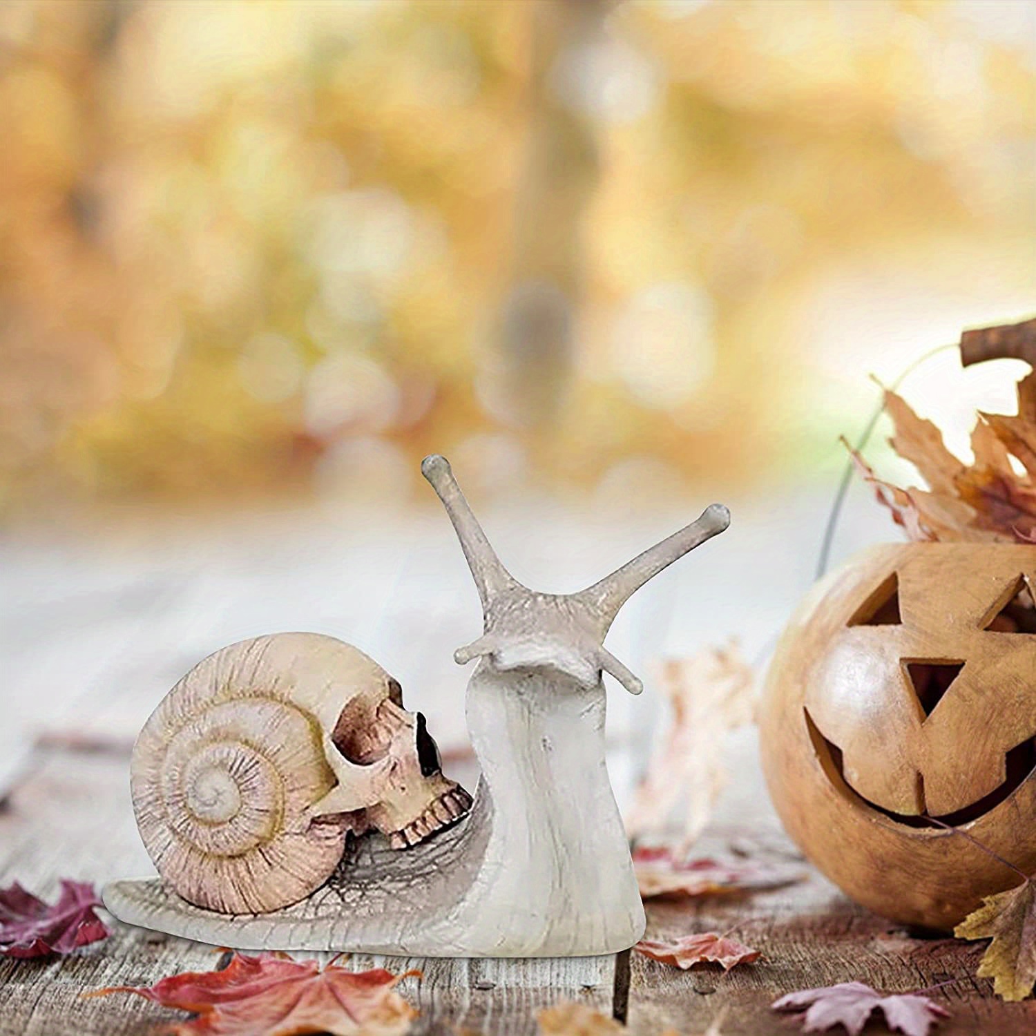 Halloween Skull Snail Resin Crafts Snail Skull Sculpture Temu