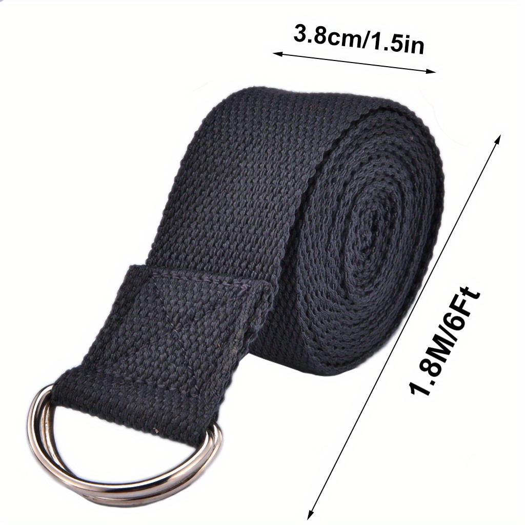 Adjustable 6ft Stretch Bands With Brass Metal D Ring Buckle For