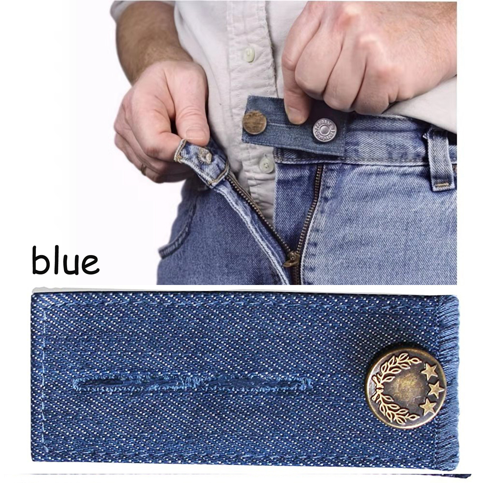 Denim Waist Extenders for Men and Women, Adjustable Waistband Expanders for  Jeans Trousers Pants Buttons Extender Set