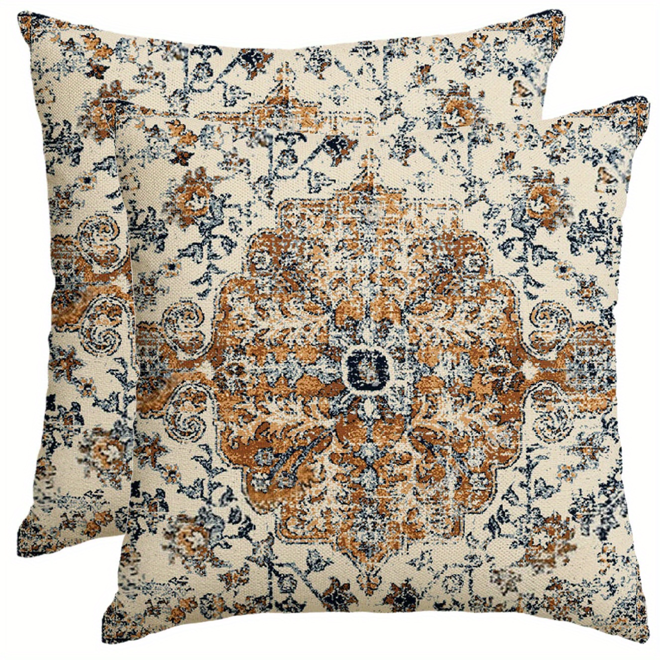 Navy Blue Throw Pillow Covers Decorative Boho Floral Pillow - Temu