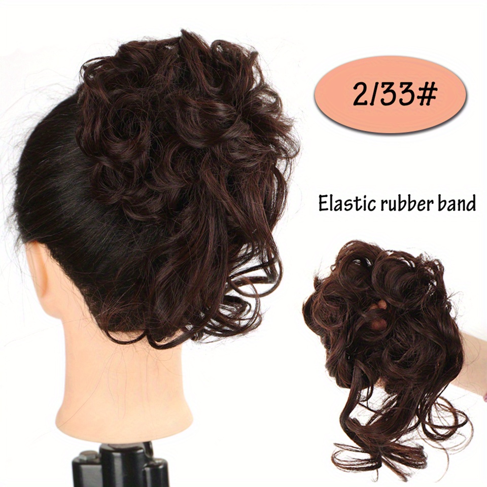 Synthetic Hair Bun Chignon With Tassels Elastic Scrunchy