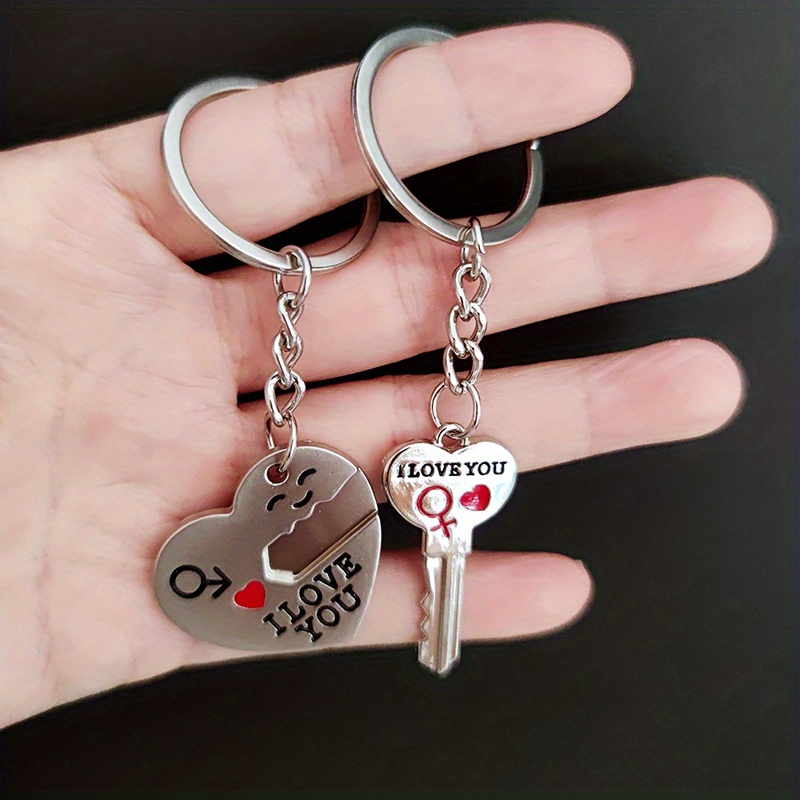 2pcs lovers keychain couple keychain valentines day gift Temu