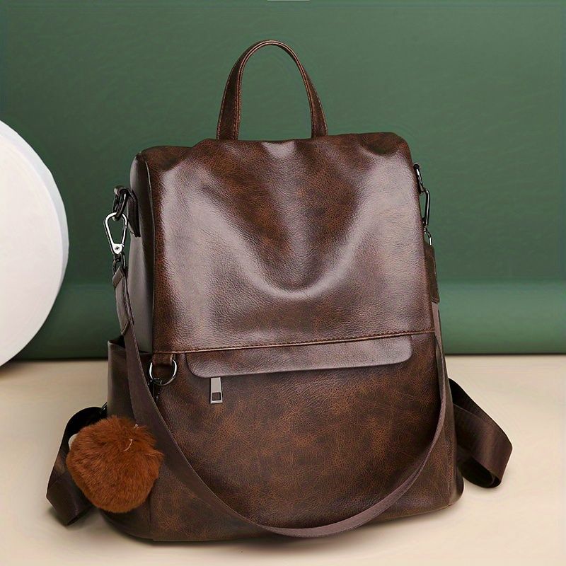 Large Capacity Vintage Backpack Female Leather Anti Theft School