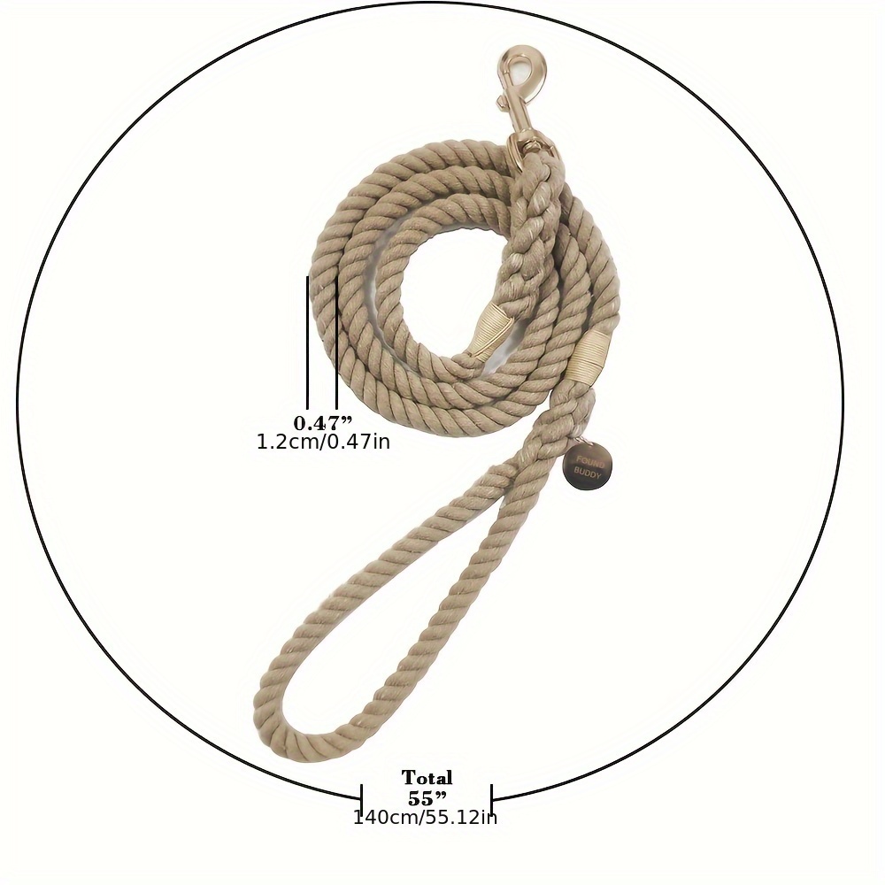 Image of Handmade 4.5ft/135cm Polyester Rope Leash With Soft Texture And High Strength, Suitable For Small, Medium, And Large With Clip