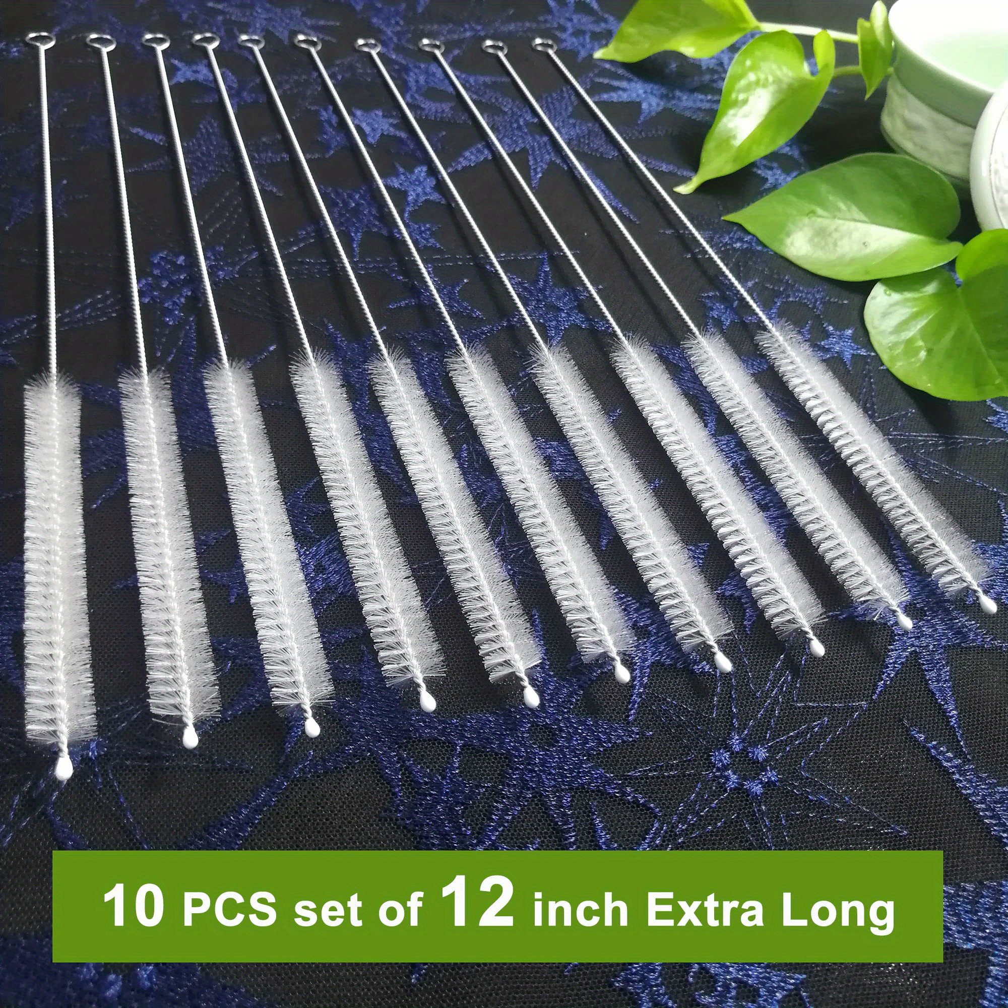 10Pcs Nylon Straw Cleaners Cleaning Brush Drinking Pipe Cleaners Stainless  Steel