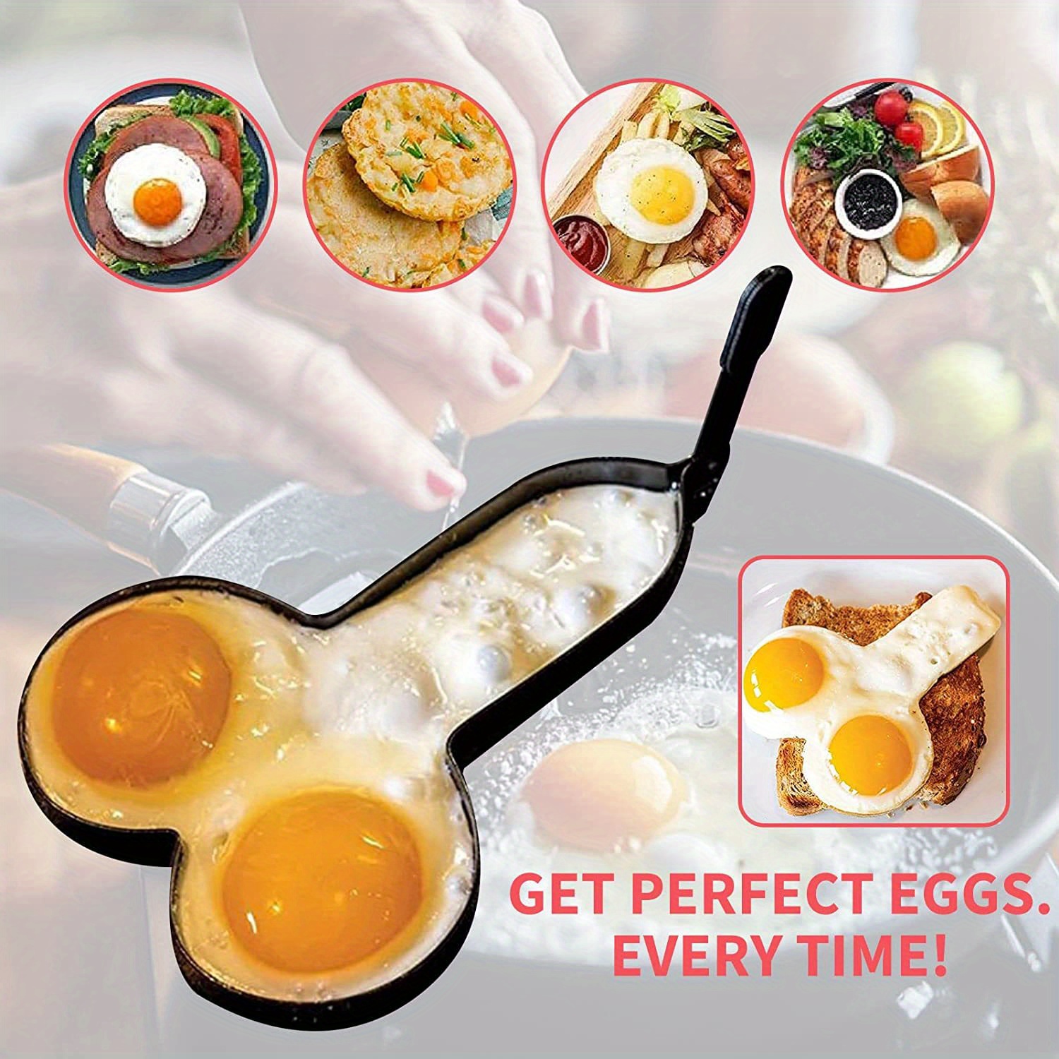 Funny Fried Egg Mold Penis Shape Cooking Egg Pancake Metal Mould DIY  Handmade Breakfast Sandwich Tool