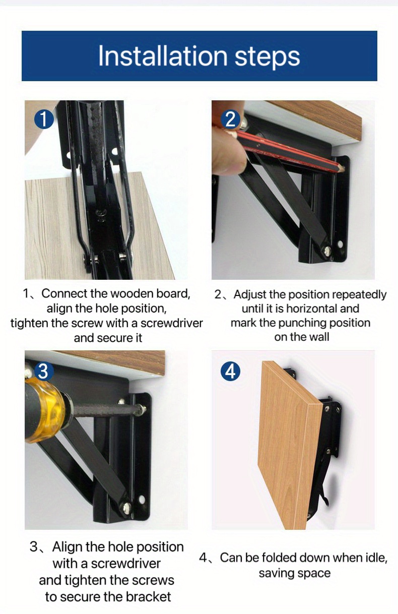 Panca Da Tavolo Triangolare 2 Pezzi Staffa Per Mensola Pieghevole A Parete  Salvaspazio, Staffe Per Mensola Pieghevoli Hardware Per Mensole Sospese Per  Carichi Pesanti, Staffe A L Per Scaffali Cerniera Per Tavolo