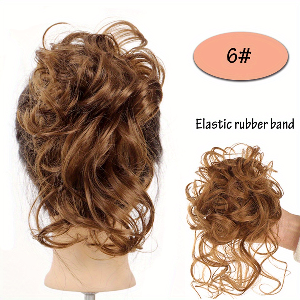 Synthetic Hair Bun Chignon With Tassels Elastic Scrunchy