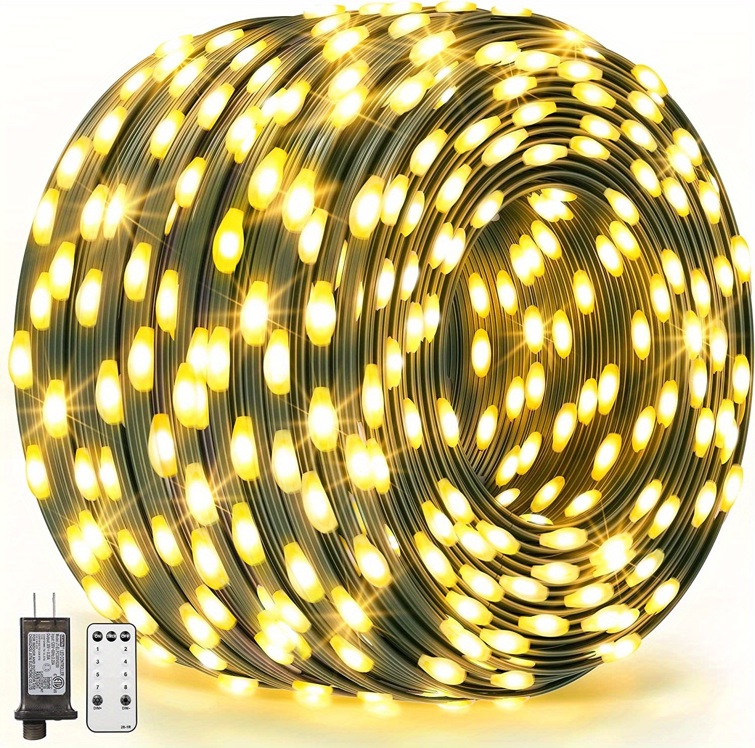 1 set 400 led christmas lights 164ft outdoor string lights plug in fairy lights green wire with remote timer 8 lighting modes decorations lights for tree xmas indoor wedding garden multi colored warm white cool white details 5