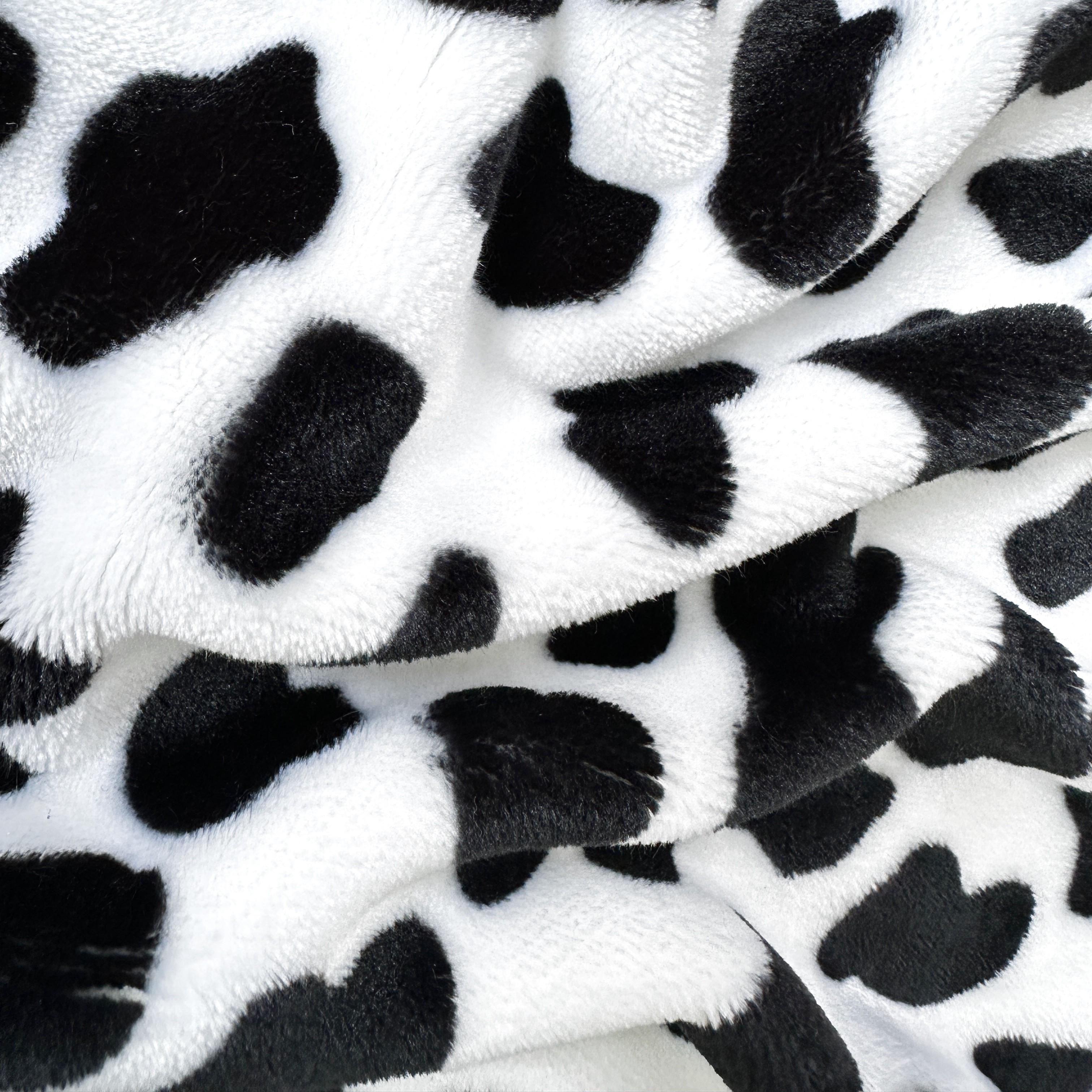 1pc cow printed flannel blanket double sided blanket gift warm soft black and white bed blanket for couch bed sofa travelling birthday gift air conditioning blanket details 5