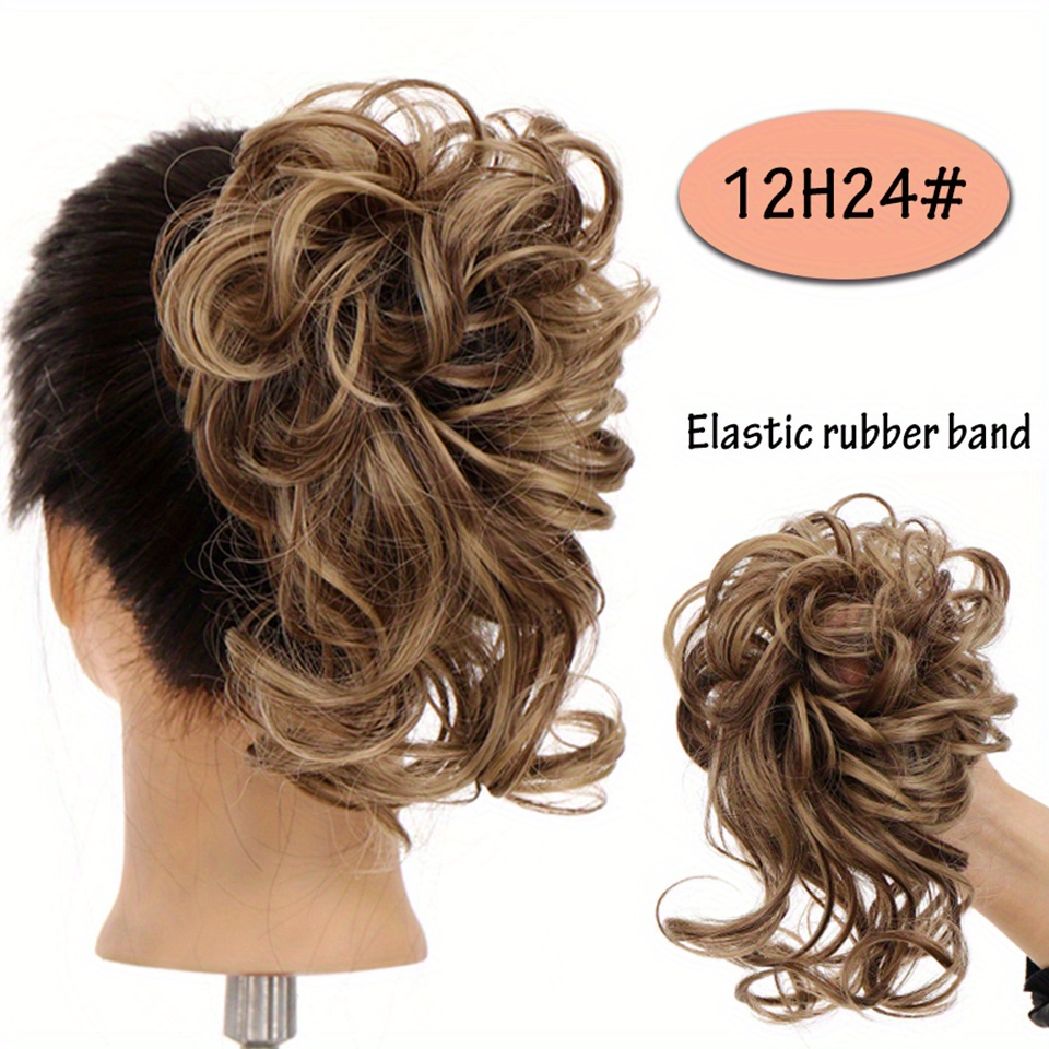 Synthetic Hair Bun Chignon With Tassels Elastic Scrunchy