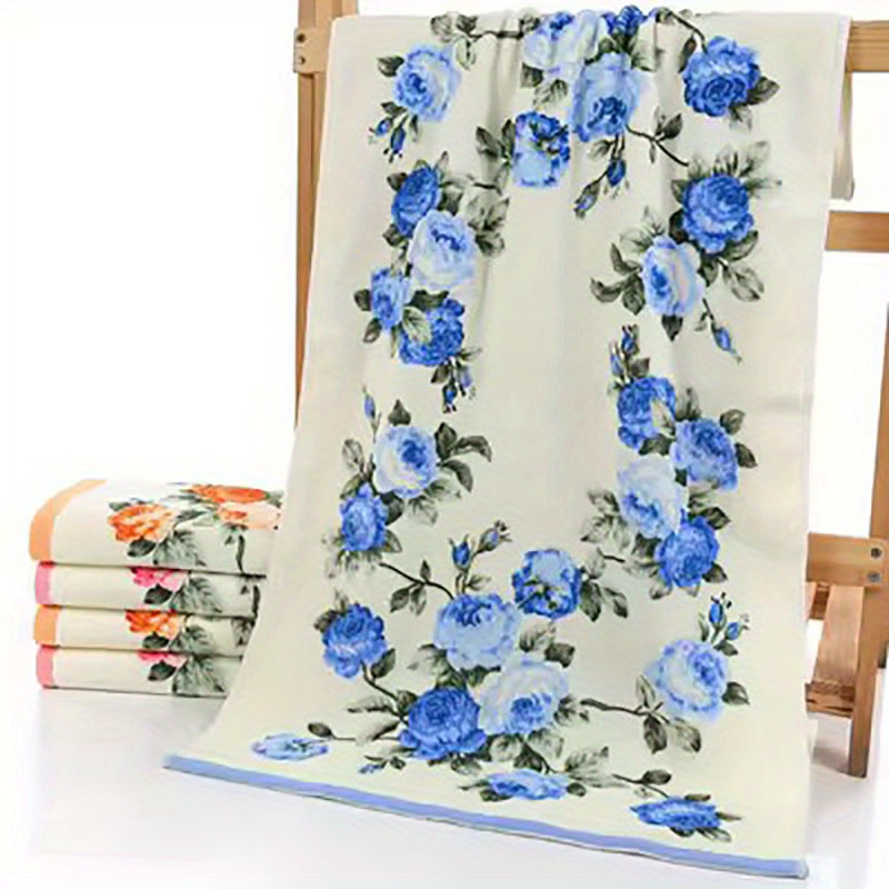 Flower Pattern Cotton Towel Quick Dry Absorbent Hand Towel - Temu Kuwait