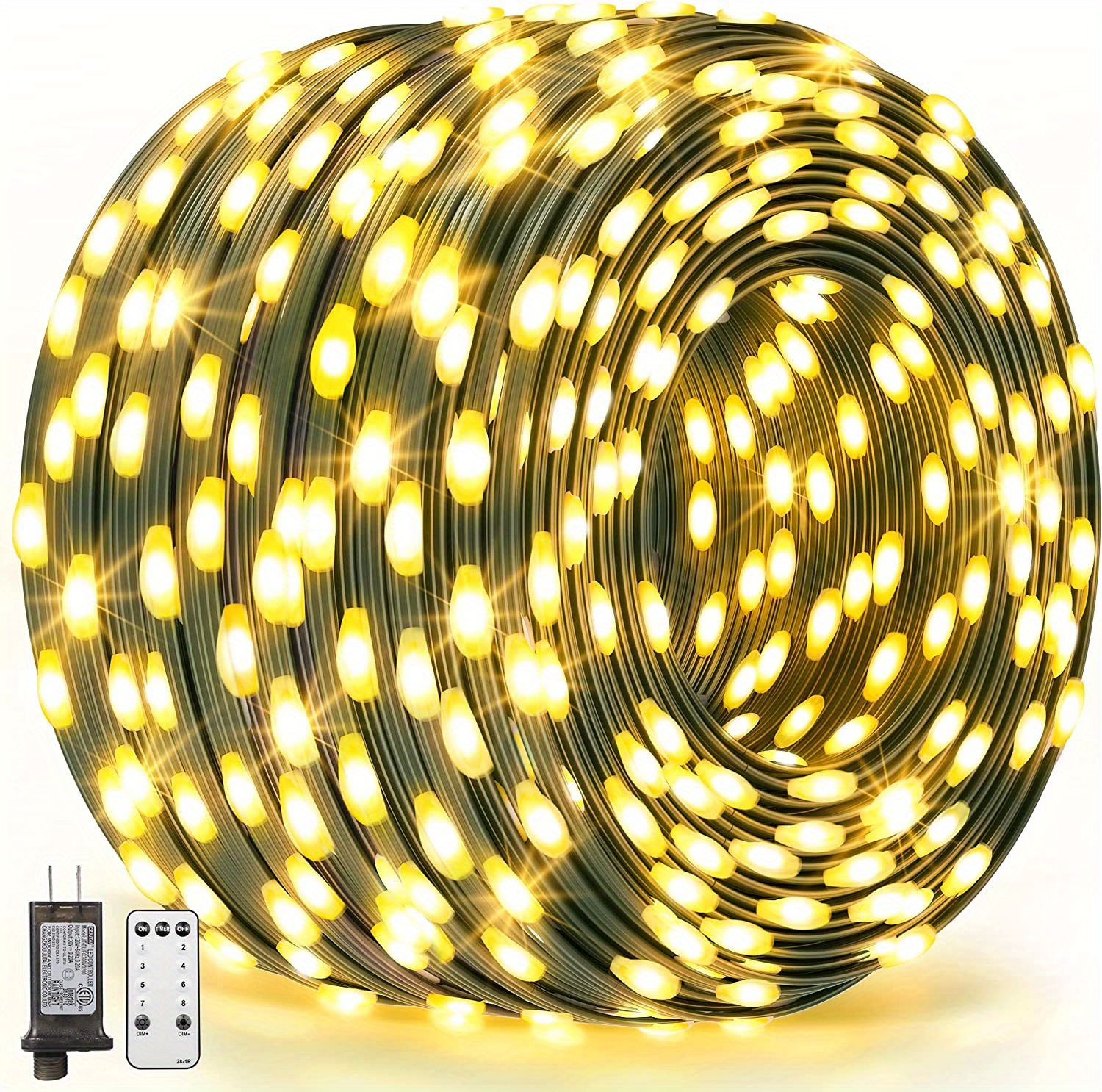 1 set 1000 led christmas lights 405ft outdoor string lights plug in fairy lights green wire with remote timer 8 lighting modes decorations lights for tree xmas indoor wedding garden multi colored warm white cool white details 0