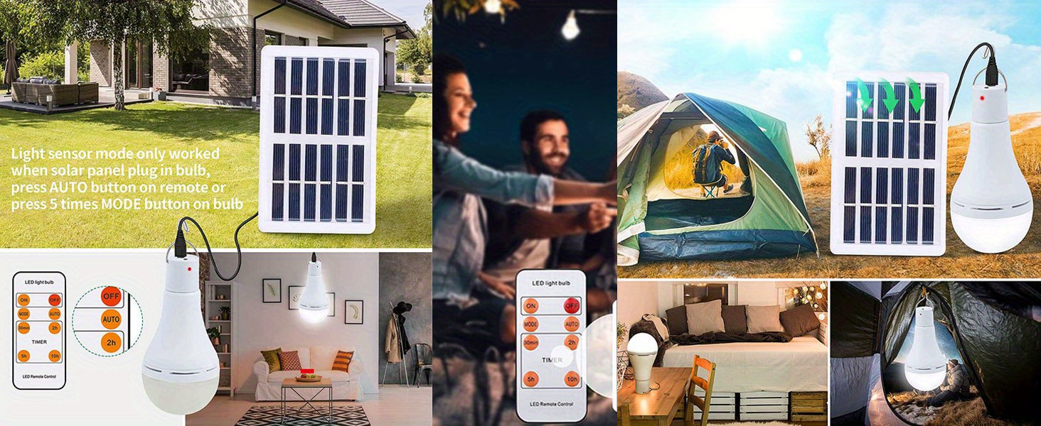 1 Bombilla Solar Portátil Con Control Remoto, Luz Solar Para Gallinero Con  Temporizador, Bombilla Solar Interior Para Cobertizo Doméstico Camping Emer