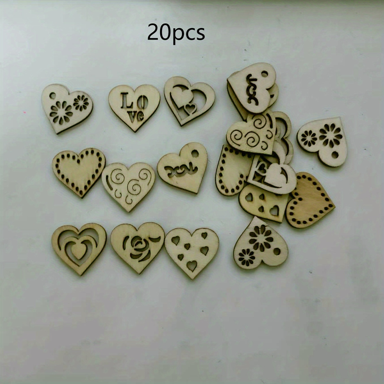 10pcs Love DIY Wooden Chips Blank Labels Heart Decor Rustic Wedding  Decorations， Heart Shape Ornaments， DIY Wooden Heart Crafts