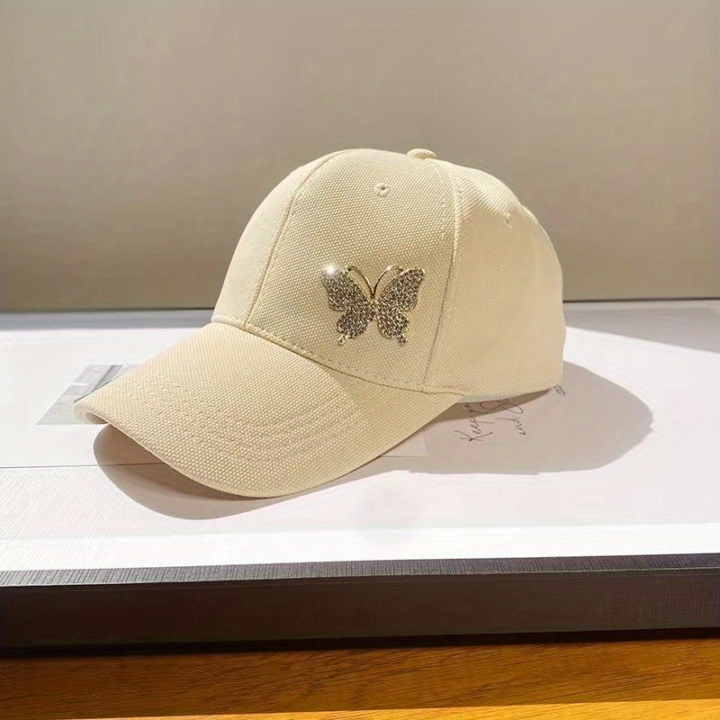 Butterfly Patch Baseball Cap Solid Casual Dad Hats Lightweight