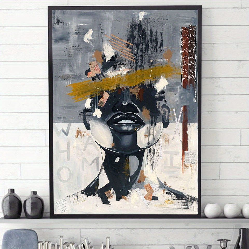 Canvas Poster Modern Art Black And White Canvas Painting - Temu