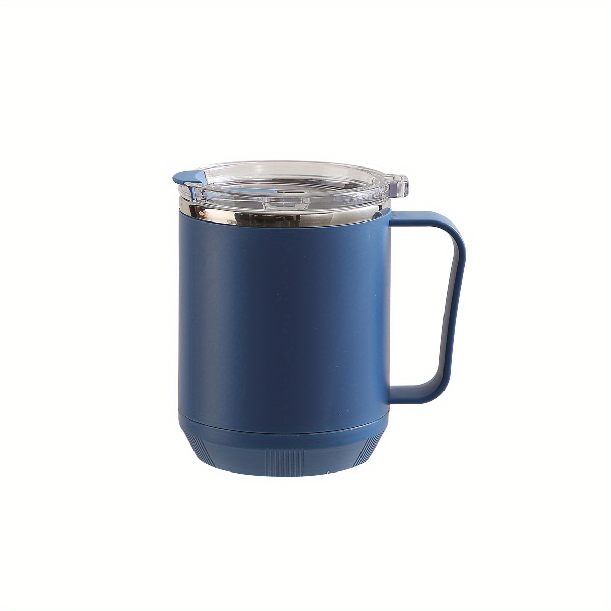 LA TALUS 400ml Coffee Mug Convenient Heat Resistant Stainless Steel  Electric Self Stirring Coffee Milk Mixing Cup for Office Dark Blue 