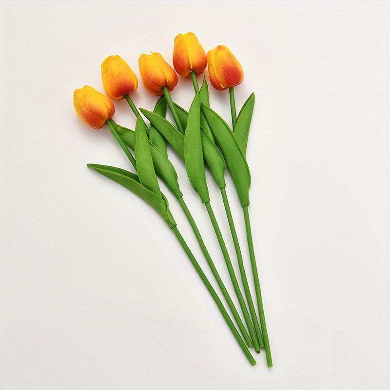 HSTOP Tulipani artificiali in poliuretano realistici al tatto + vaso in  ceramica, bouquet di tulipani finti con vaso, per matrimoni, feste, casa,  sala