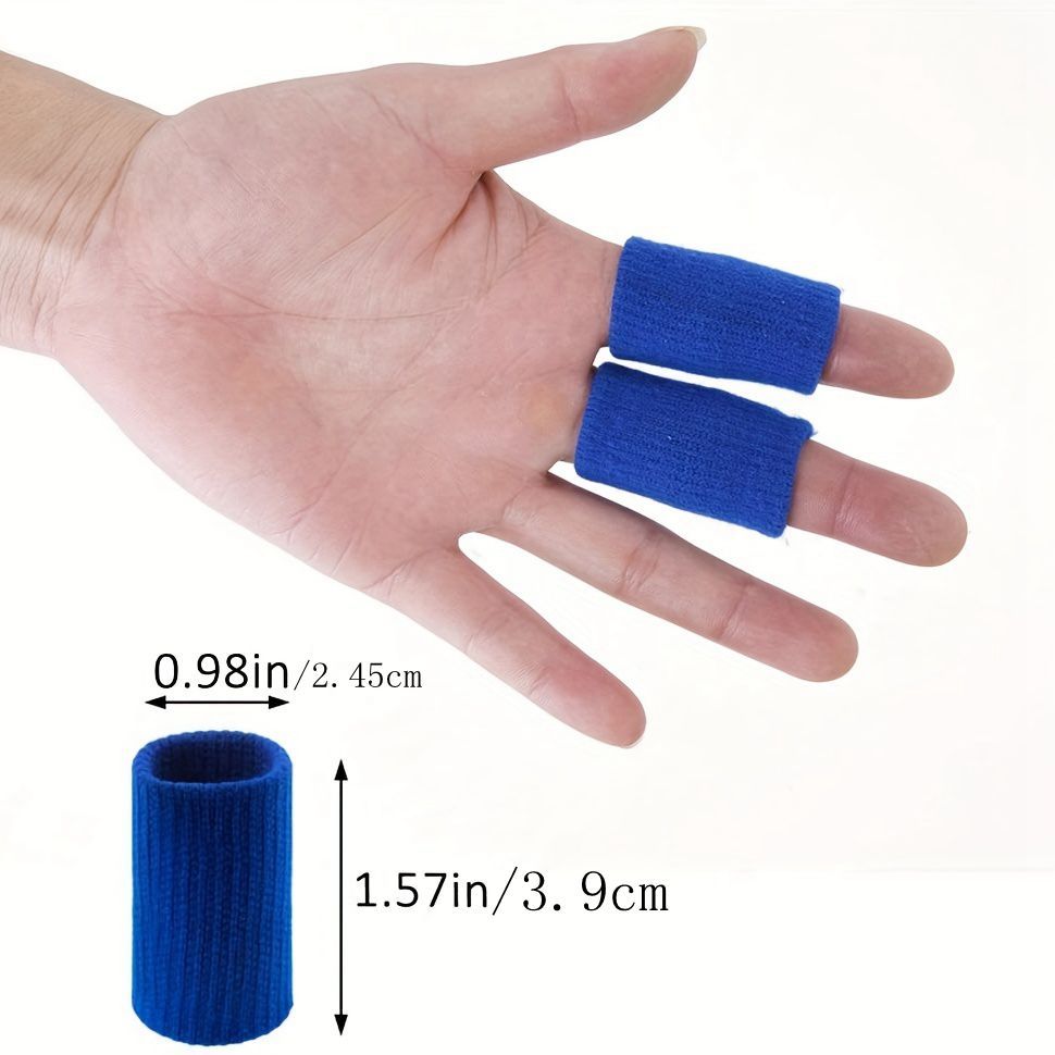 10 protectores de dedos, cómodas férulas elásticas para los dedos, mangas  deportivas para los dedos para aliviar el dolor, en los nudillos, , Azul