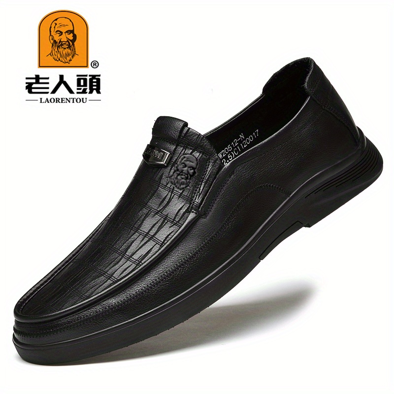 Laorentou Men's Premium Leather Loafer Shoes Lightweight Non Slip ...