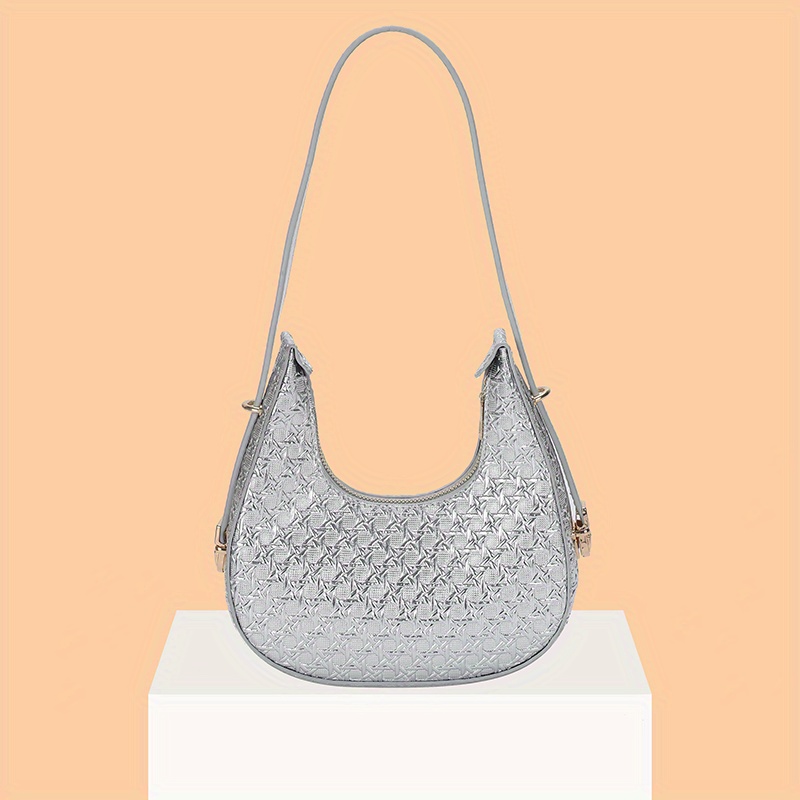 Geometric Embossed Hobo Bag Shoulder Purses For Women