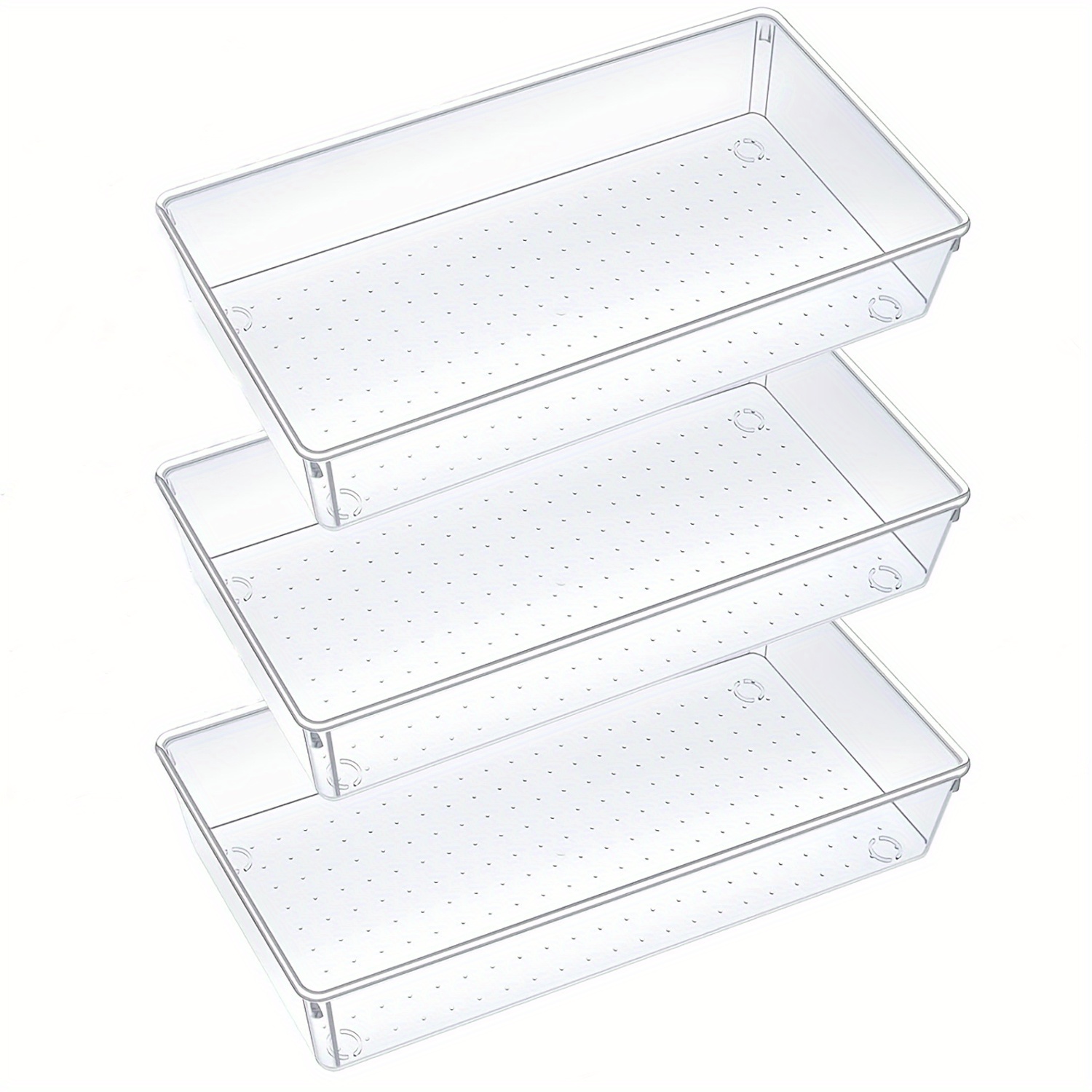 Rebrilliant 28 PCS Clear Plastic Drawer Organizers Set, 4-Size Bathroom And  Vanity Drawer Organizer Trays, Acrylic Storage Bins For Makeup, Cosmetic,  Kitchen Utensils, Tool Organizer For Gadgets