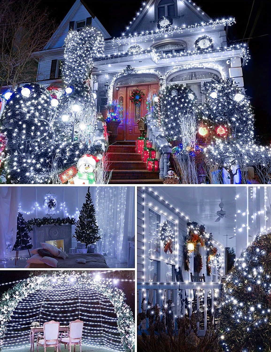 1 set 1000 led christmas lights 405ft outdoor string lights plug in fairy lights green wire with remote timer 8 lighting modes decorations lights for tree xmas indoor wedding garden multi colored warm white cool white details 13