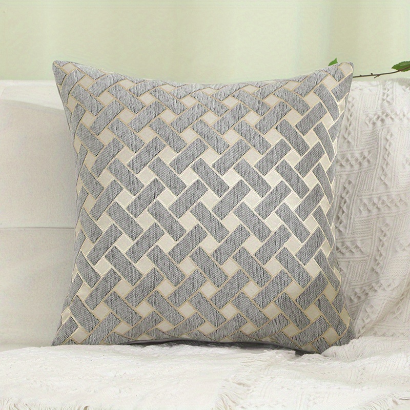 Geometric Beige Cushion Cover Geometric Beige Throw Pillow - Temu