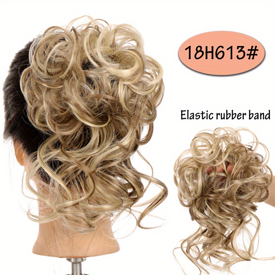 Synthetic Hair Bun Chignon With Tassels Elastic Scrunchy