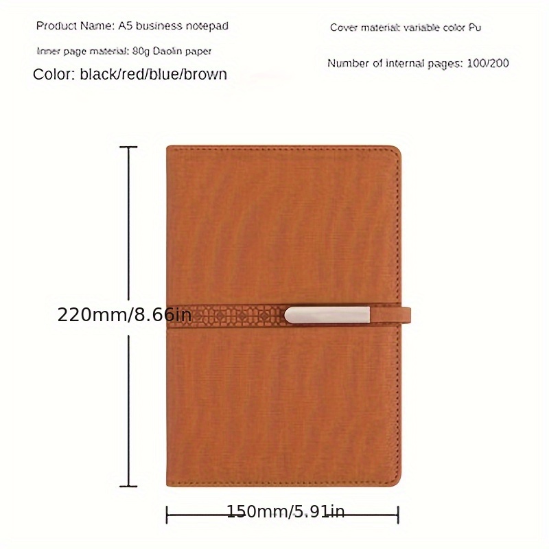 Premium A5 Faux Leather Notebook Metal Buckle Perfect - Temu