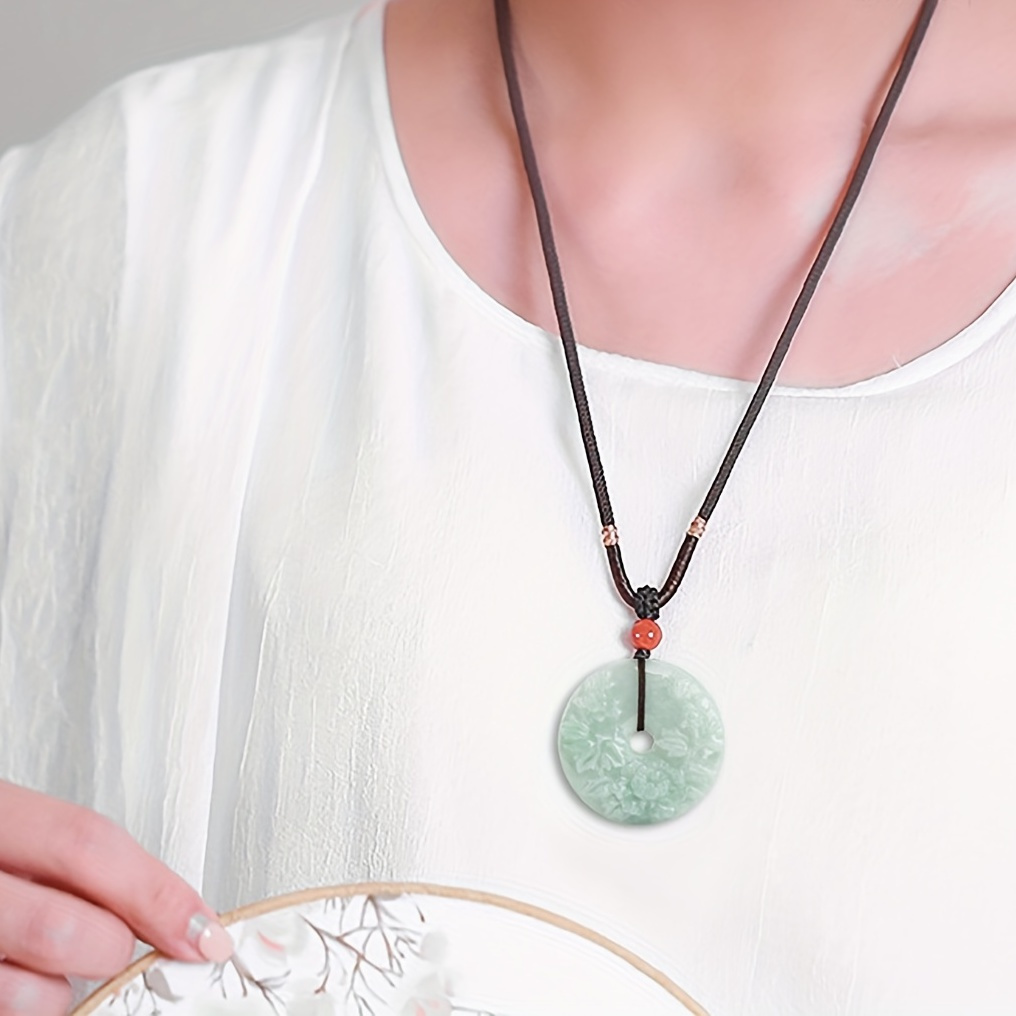 Jade Pendant Jade Flower Opens Wealth And Peace Buckle Jade Pendant