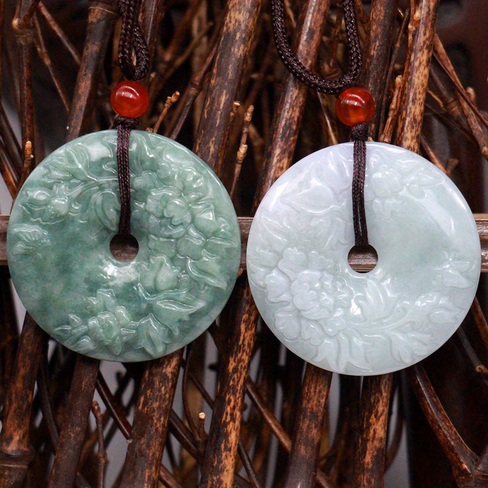 Jade Pendant Jade Flower Opens Wealth And Peace Buckle Jade Pendant