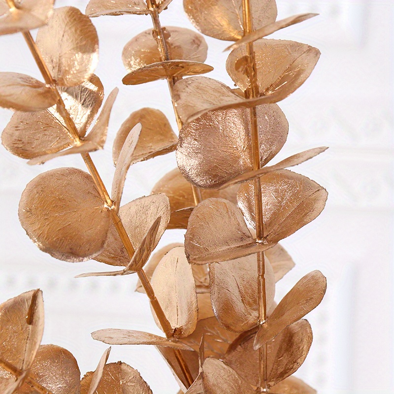DIY Gold Spray-Painted Branches and Leaves